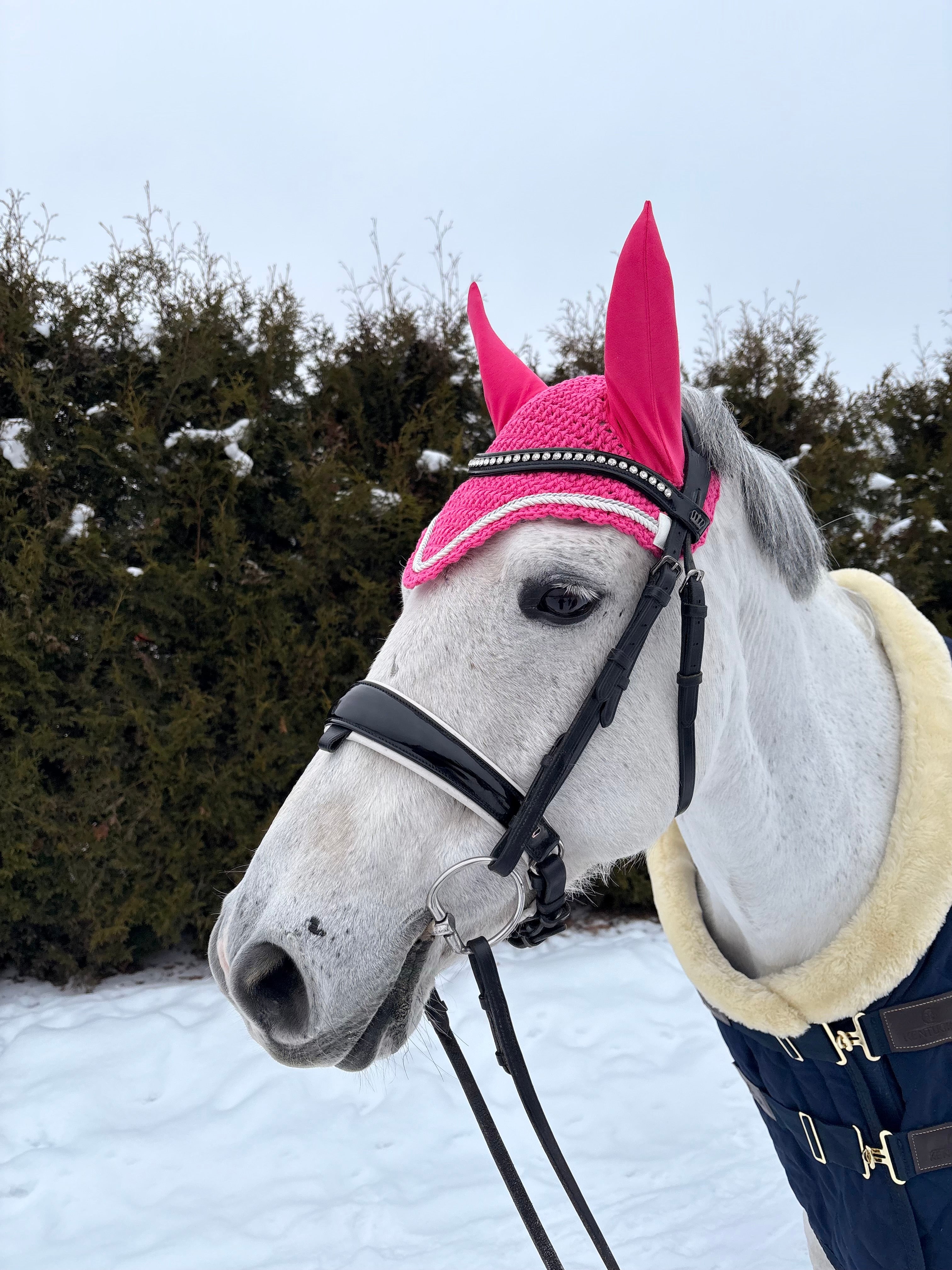 PINKKI PYÖREÄREUNAINEN KORVAHUPPU