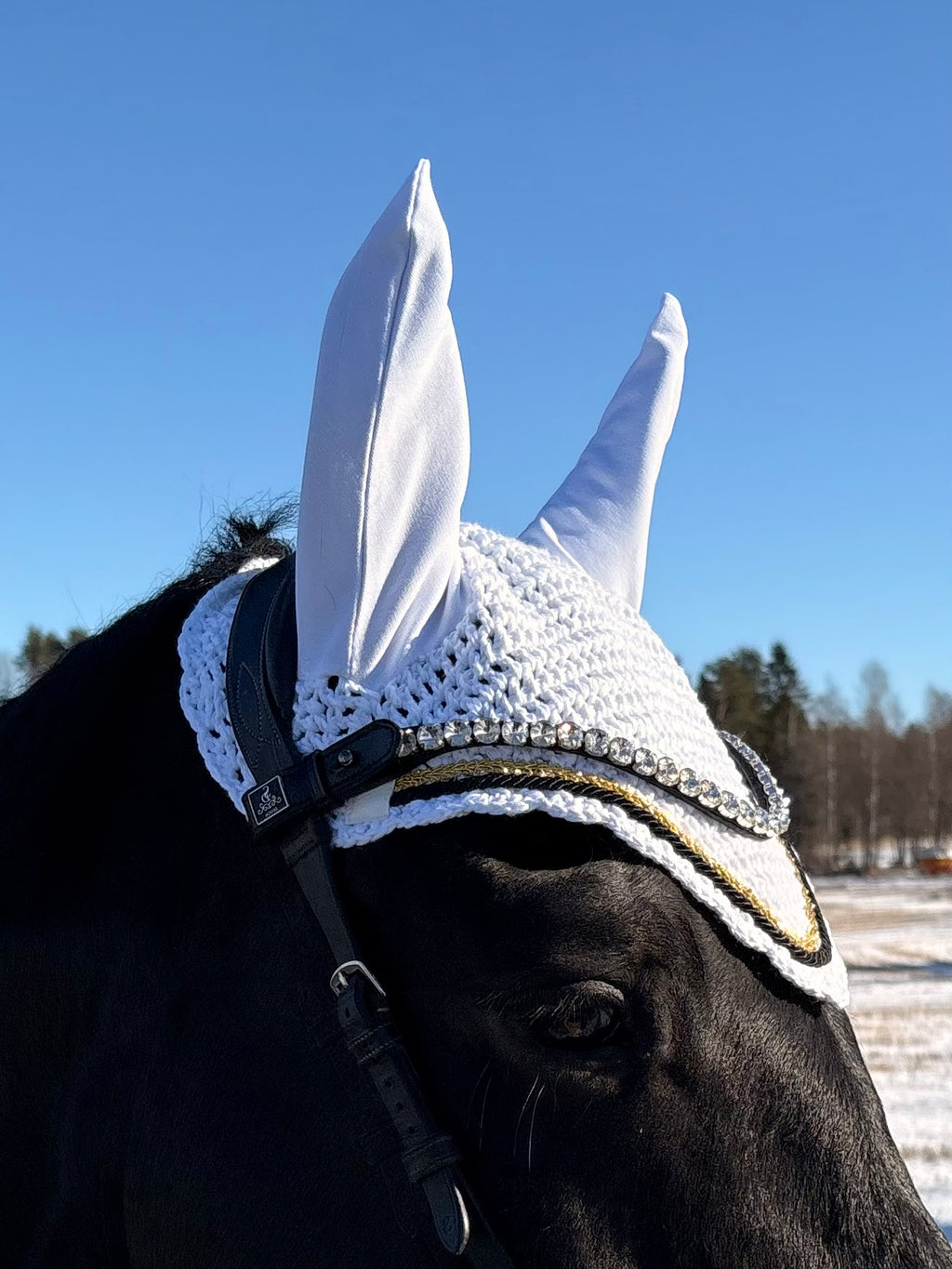 VALKOINEN PYÖREÄREUNAINEN KORVAHUPPU