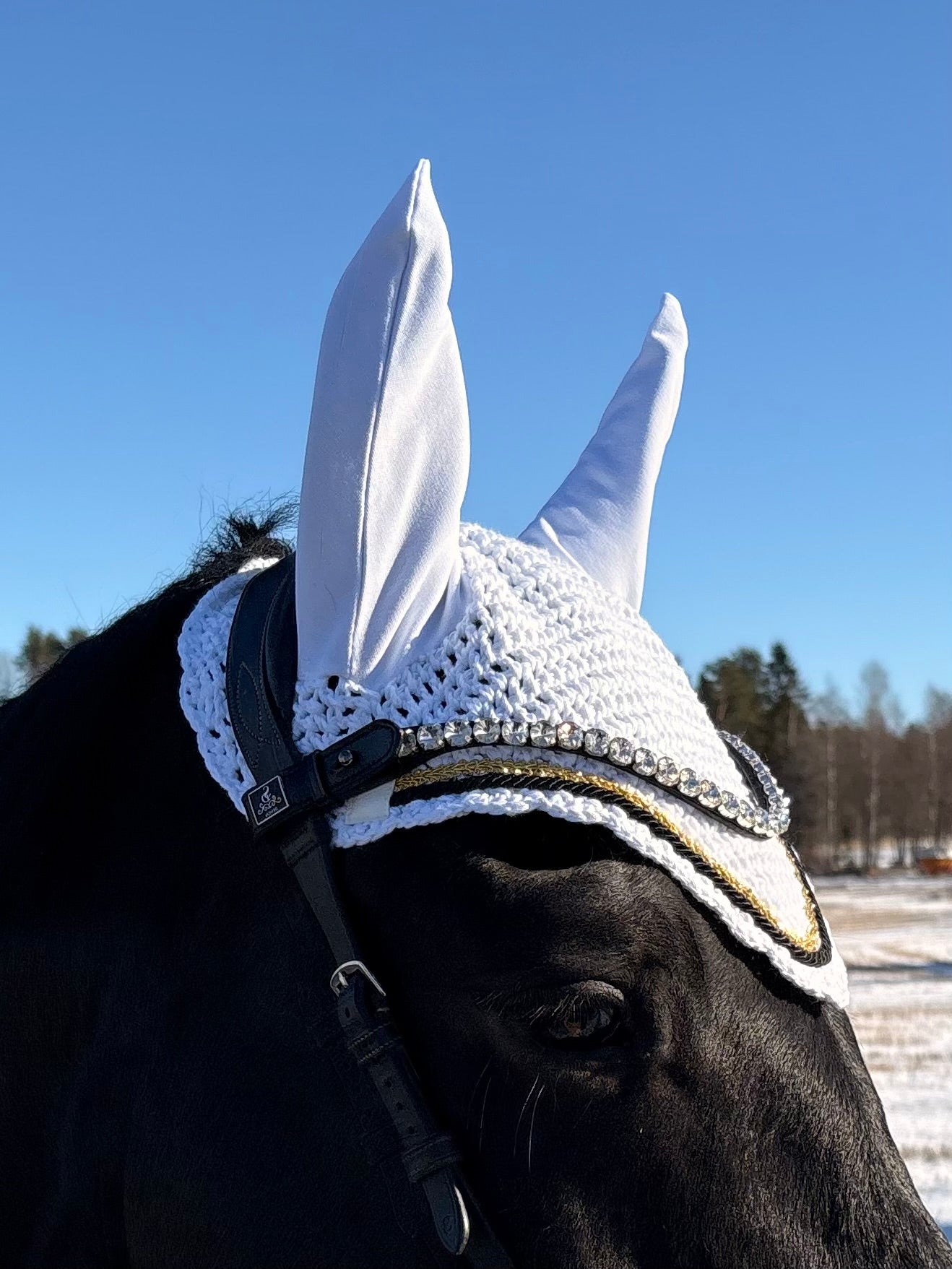 VALKOINEN PYÖREÄREUNAINEN KORVAHUPPU