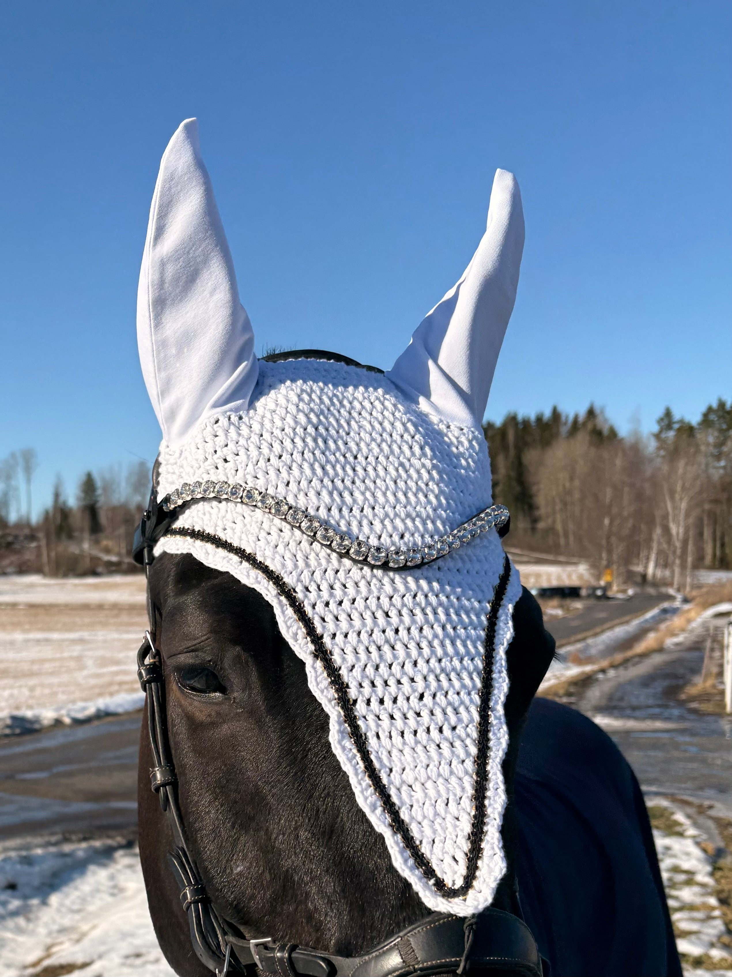VALKOINEN PITKÄ KORVAHUPPU