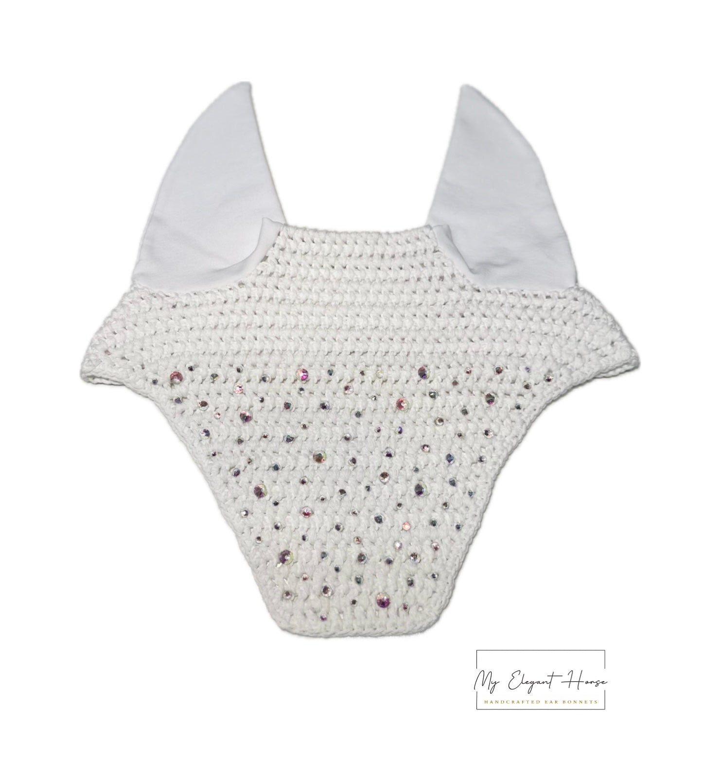 VALKOINEN NELIÖREUNAINEN KORVAHUPPU