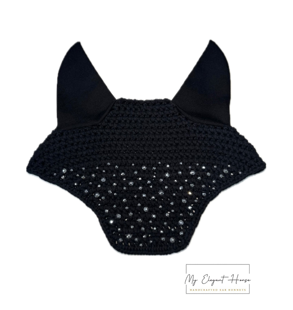 MUSTA NELIÖREUNAINEN KORVAHUPPU