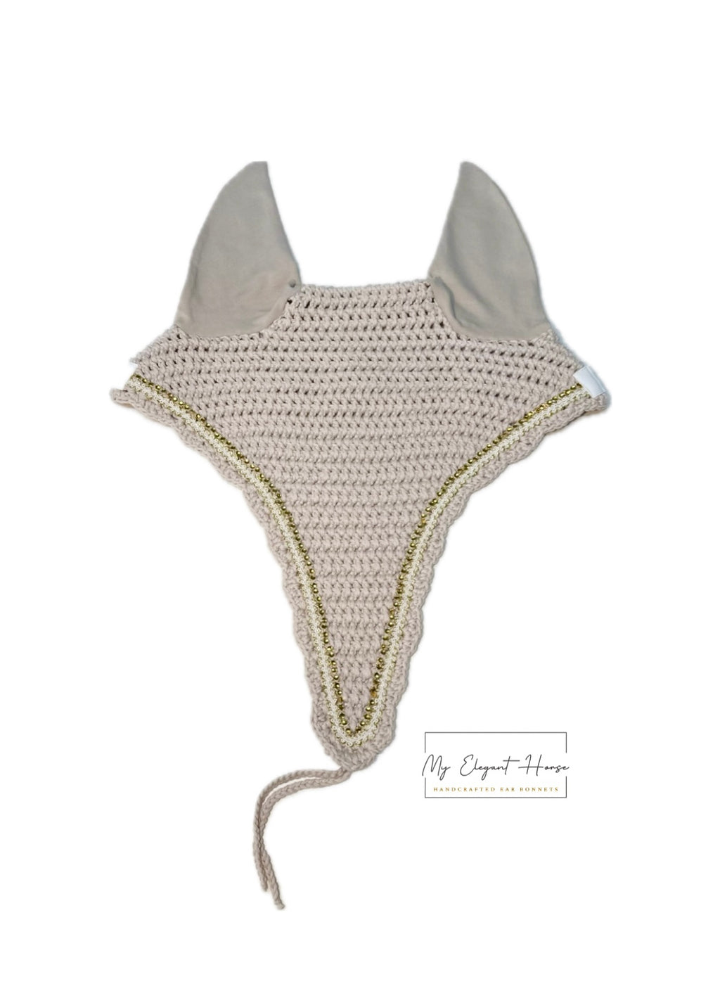 BEIGE PITKÄ KORVAHUPPU