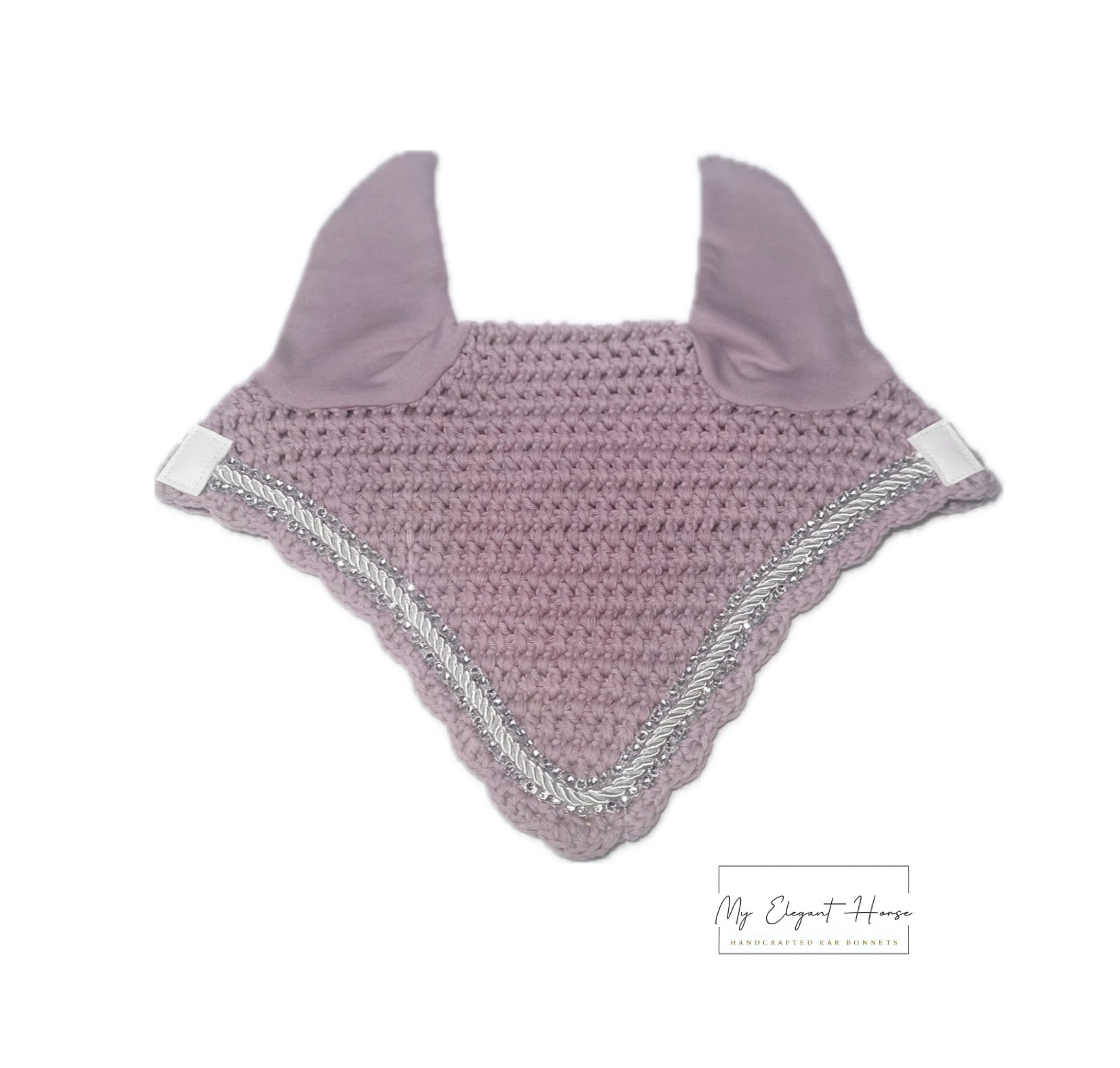 ROOSA PYÖREÄREUNAINEN STRASSINAUHOILLA KORISTELTU KORVAHUPPU