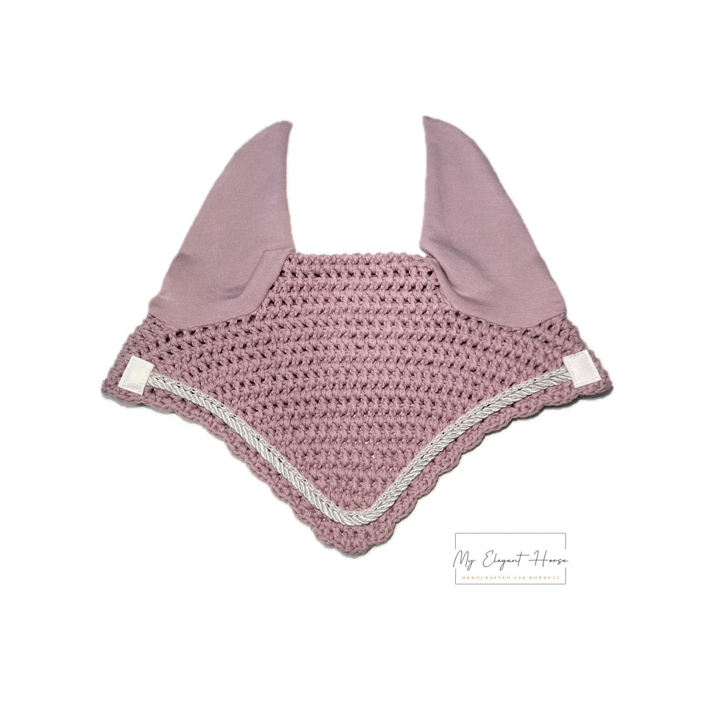 ROOSA PYÖREÄREUNAINEN KORVAHUPPU HELMINAUHALLA