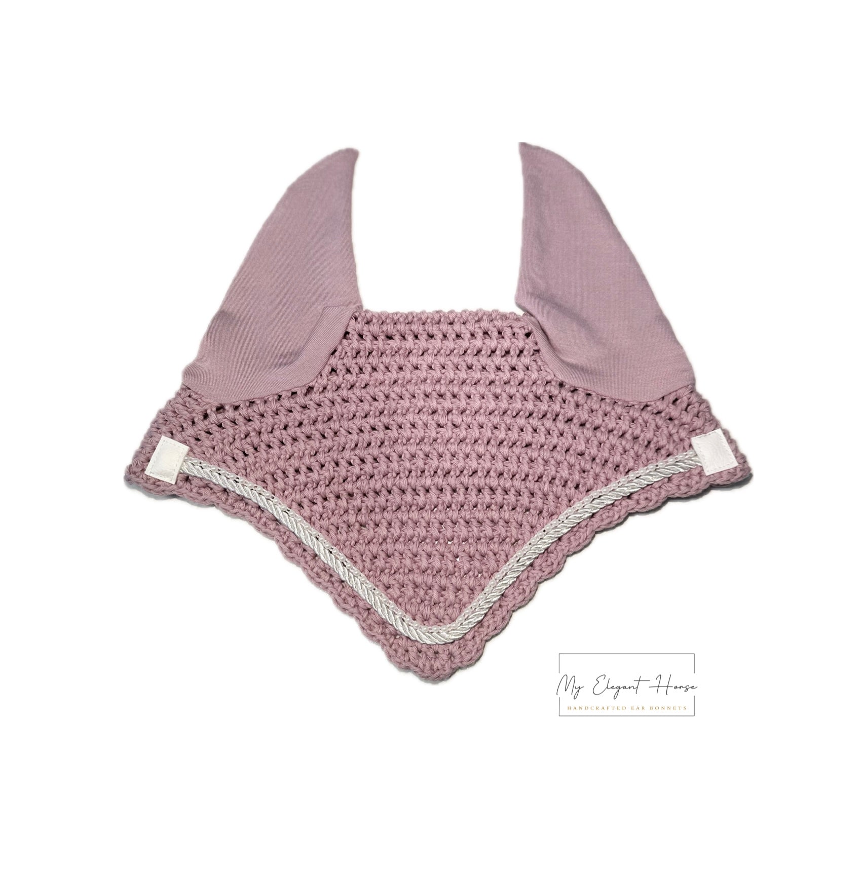 ROOSA PYÖREÄREUNAINEN HELMINAUHALLA KORISTELTU KORVAHUPPU