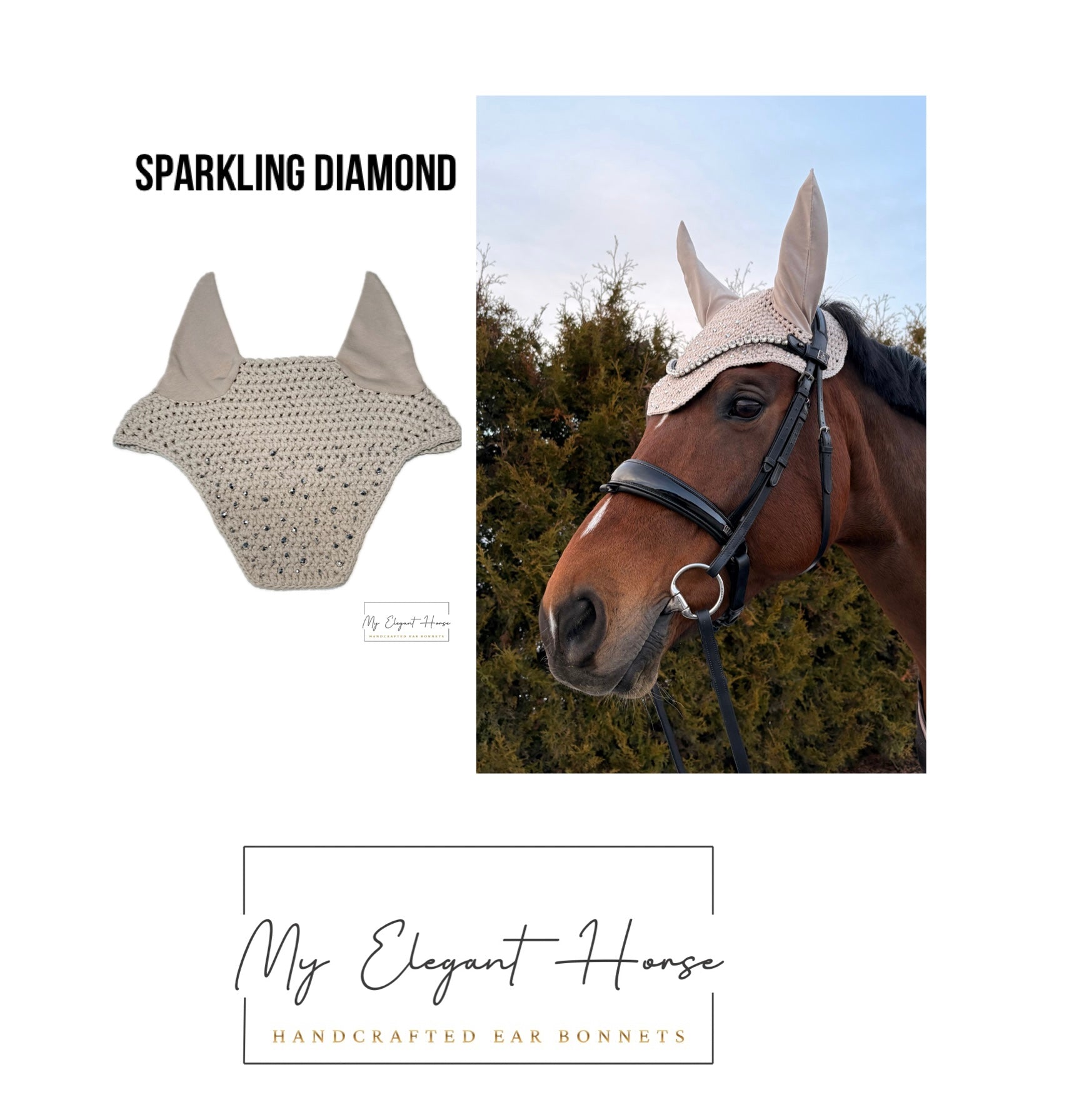 BEIGE NELIÖREUNAINEN KORVAHUPPU