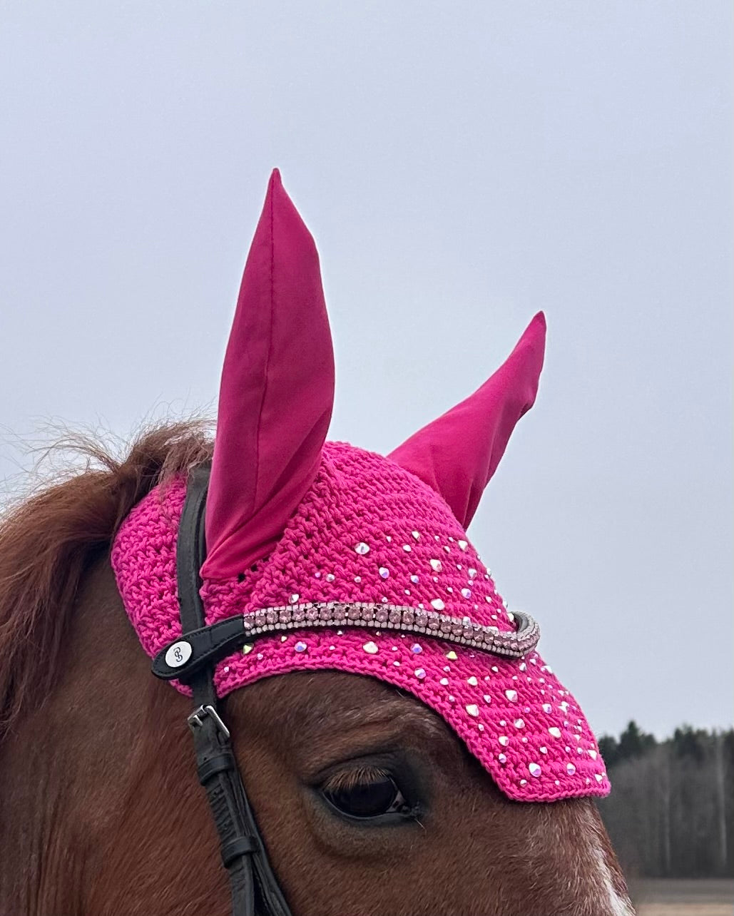 PINKKI NELIÖREUNAINEN KORVAHUPPU