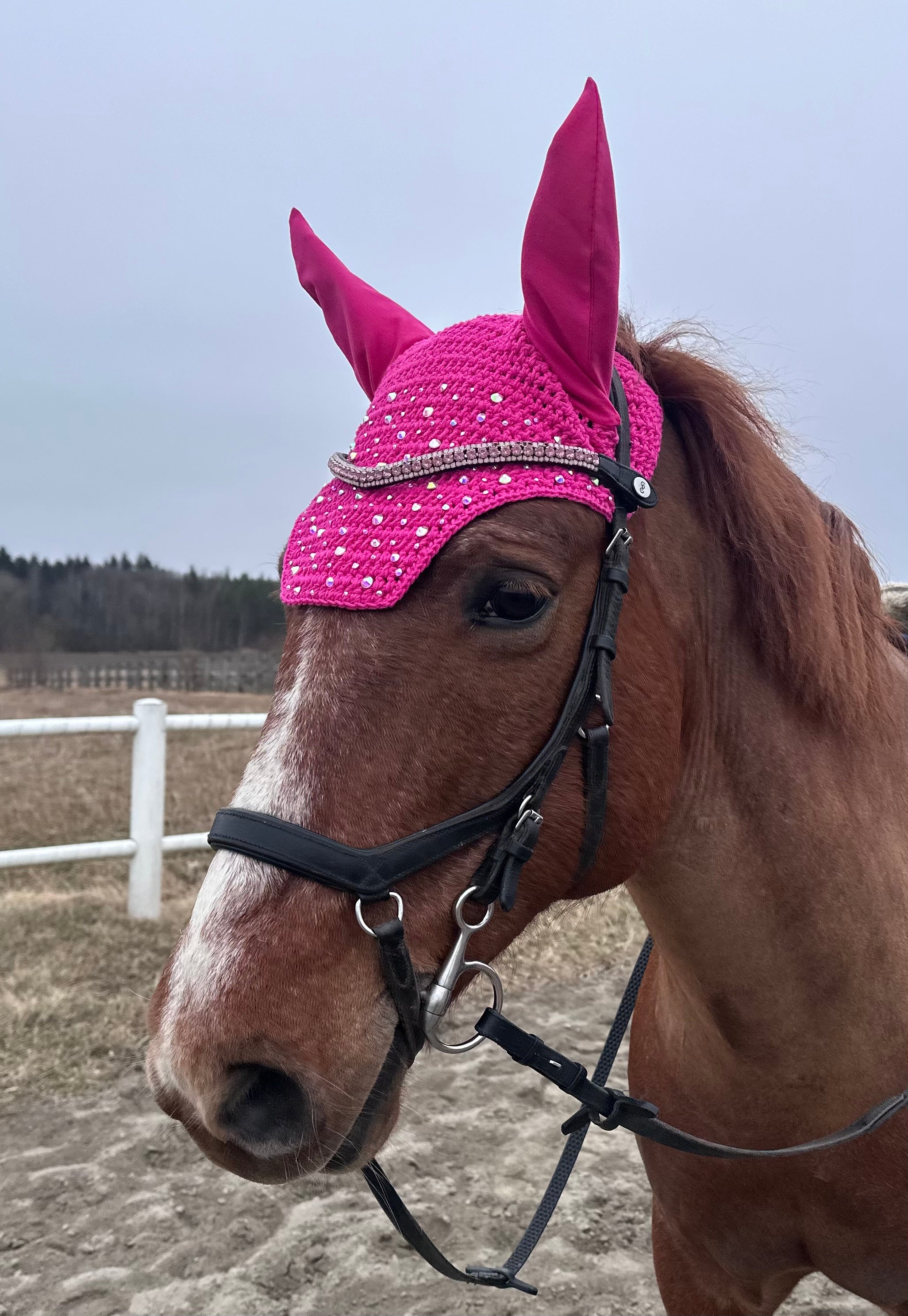 PINKKI NELIÖREUNAINEN KORVAHUPPU